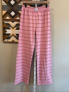 PARKE Valentine's Day Striped Cotton Boxer Pants in Blush Pink size Small NEW